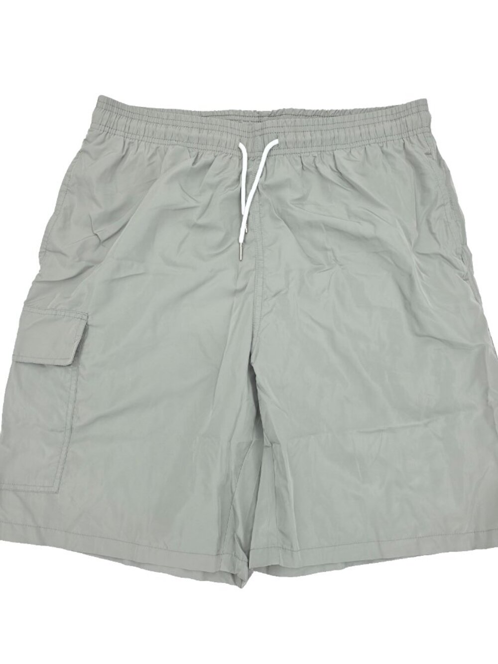 Silkworld Swim Trunks Men Size Small Gray 8.5" Inseam Mesh Lined Elastic Waist